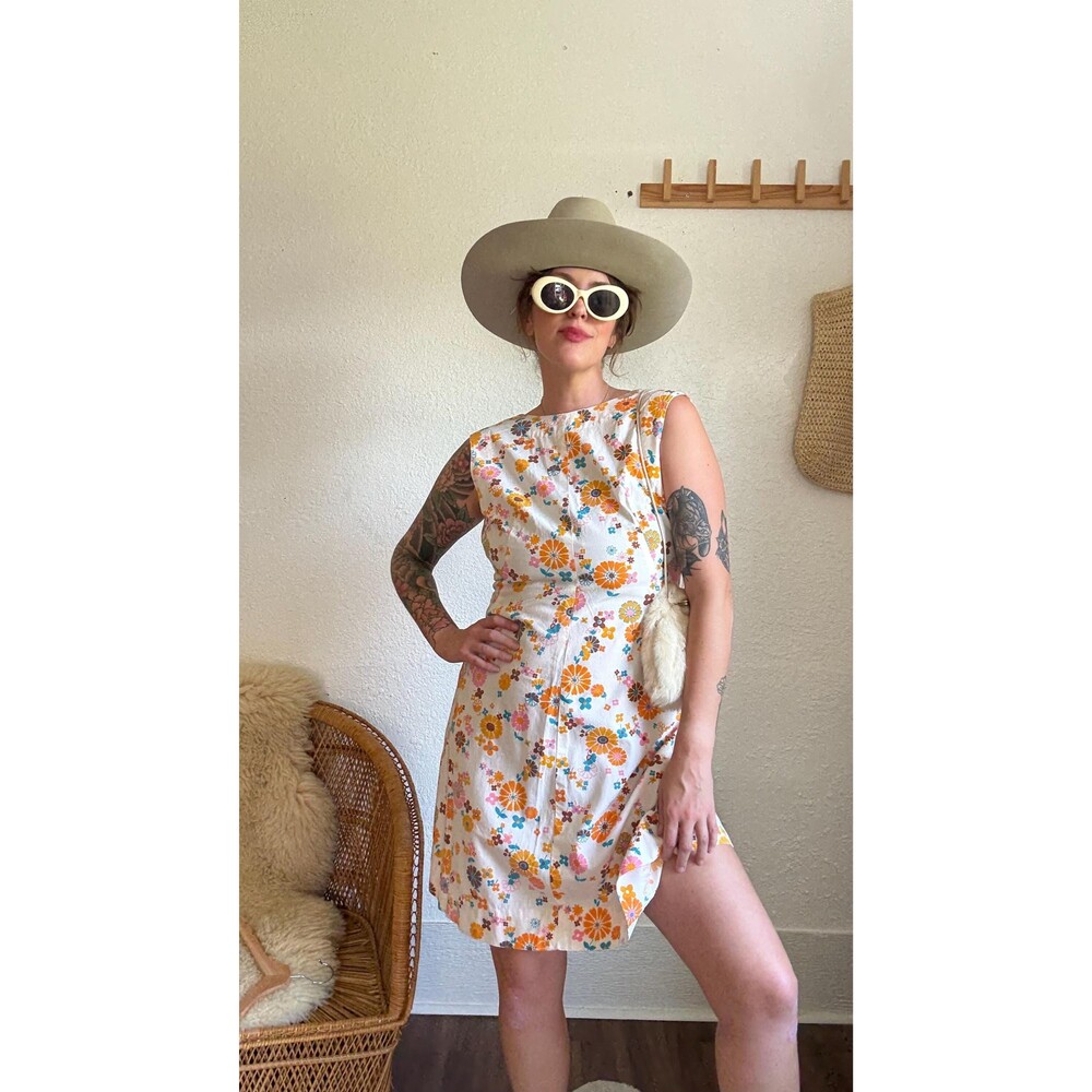 1960s Floral Mini Dress: Vintage Mod Go-Go Party Outfit